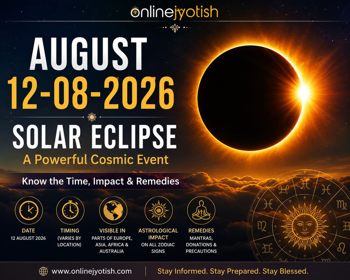 12 ఆగస్టు 2026 సూర్య గ్రహణం - అమెరికా సమయాలు - OnlineJyotish.com