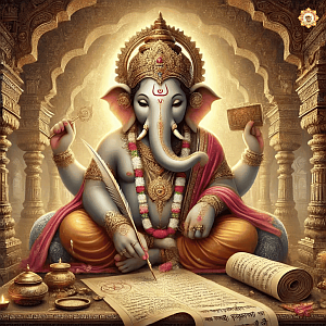 Lord Ganesha writing Janmakundali